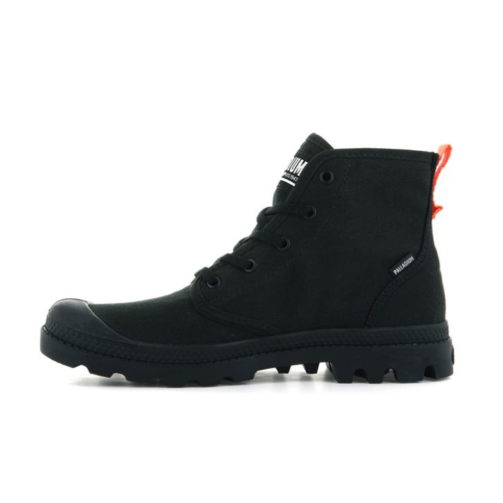 Palladium Pampa Hi Twill Women's Boots Black | UK F297-OIV